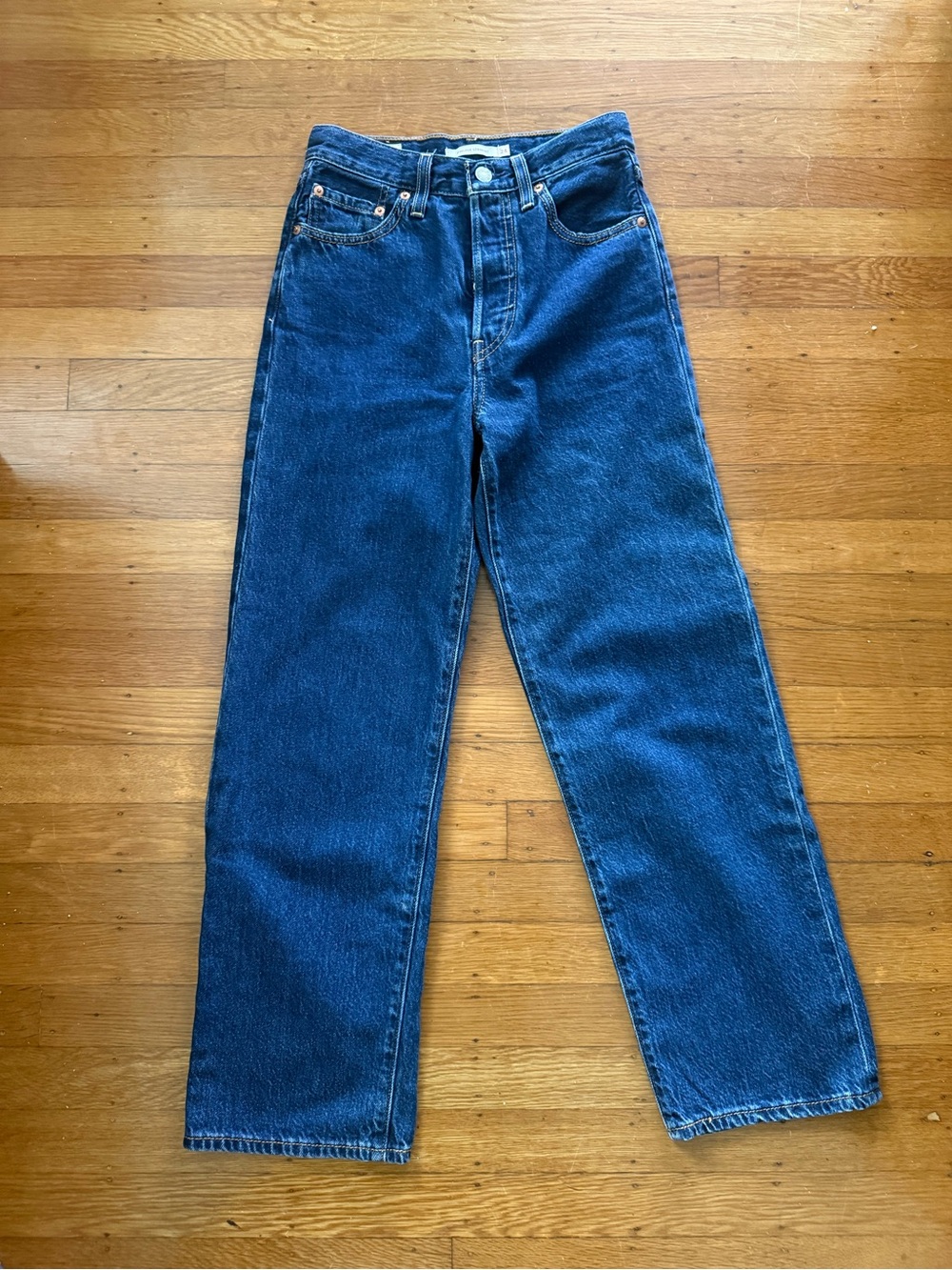 Levi's Women’s ribcage high-waist ankle Jeans in Deep Blue Denim